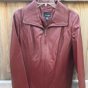 Leather Jacket size large maroon color. Gently worn.